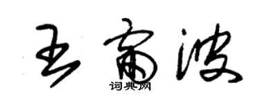 朱錫榮王雷波草書個性簽名怎么寫