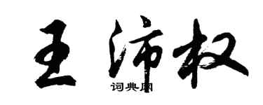 胡問遂王沛權行書個性簽名怎么寫