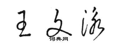 駱恆光王文泳草書個性簽名怎么寫