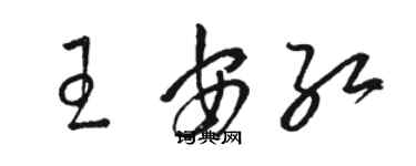 駱恆光王安紅草書個性簽名怎么寫