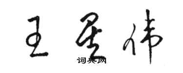 駱恆光王星偉草書個性簽名怎么寫