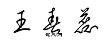 梁錦英王春蕊草書個性簽名怎么寫