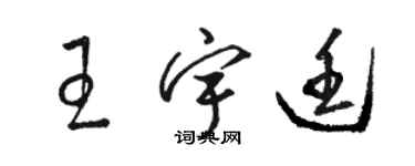 駱恆光王宇廷草書個性簽名怎么寫