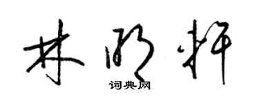 梁錦英林明軒草書個性簽名怎么寫