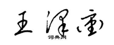 梁錦英王澤沖草書個性簽名怎么寫