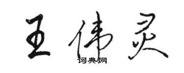 駱恆光王偉靈行書個性簽名怎么寫