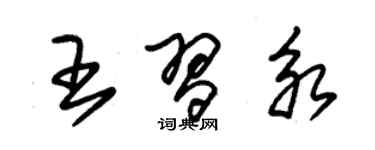 朱錫榮王習永草書個性簽名怎么寫