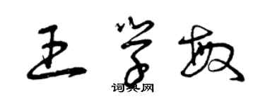 曾慶福王學敏草書個性簽名怎么寫