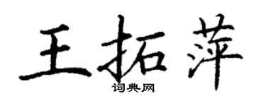 丁謙王拓萍楷書個性簽名怎么寫