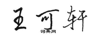 駱恆光王可軒行書個性簽名怎么寫