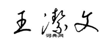 梁錦英王潔文草書個性簽名怎么寫