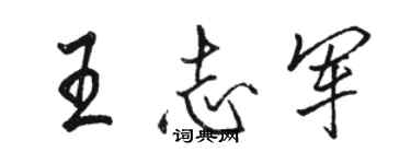 駱恆光王志軍行書個性簽名怎么寫