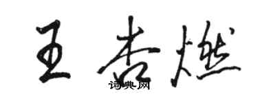 駱恆光王杏燃行書個性簽名怎么寫