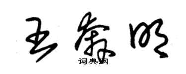 朱錫榮王奔明草書個性簽名怎么寫