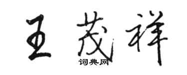 駱恆光王茂祥行書個性簽名怎么寫