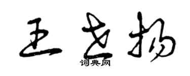 曾慶福王世揚草書個性簽名怎么寫