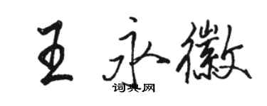 駱恆光王永徽行書個性簽名怎么寫