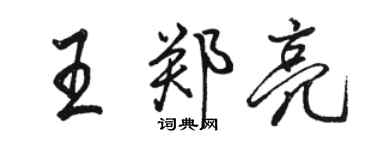 駱恆光王鄭亮行書個性簽名怎么寫
