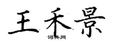 丁謙王禾景楷書個性簽名怎么寫