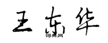 曾慶福王東華行書個性簽名怎么寫