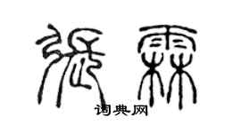 陳聲遠張霖篆書個性簽名怎么寫