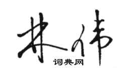 駱恆光林偉草書個性簽名怎么寫