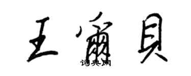 王正良王爾貝行書個性簽名怎么寫