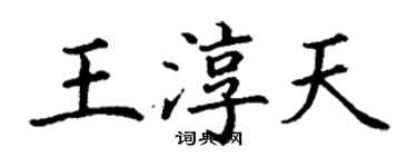 丁謙王淳天楷書個性簽名怎么寫