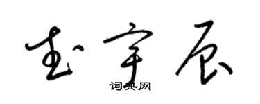 梁錦英武宇辰草書個性簽名怎么寫