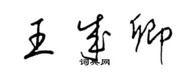 梁錦英王成卿草書個性簽名怎么寫