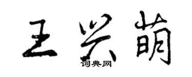 曾慶福王興萌行書個性簽名怎么寫