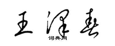 梁錦英王澤春草書個性簽名怎么寫