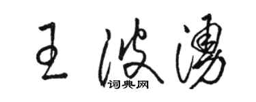 駱恆光王波涌草書個性簽名怎么寫