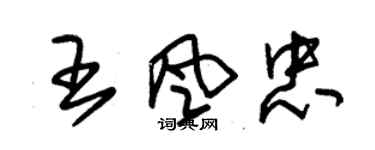 朱錫榮王風忠草書個性簽名怎么寫