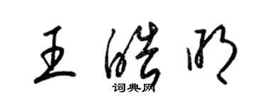 梁錦英王皓明草書個性簽名怎么寫