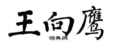 翁闓運王向鷹楷書個性簽名怎么寫