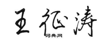 駱恆光王征濤行書個性簽名怎么寫