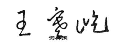 駱恆光王寒屹草書個性簽名怎么寫