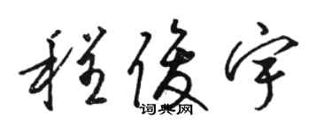 駱恆光程俊宇草書個性簽名怎么寫