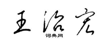 梁錦英王治宏草書個性簽名怎么寫