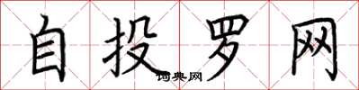荊霄鵬自投羅網楷書怎么寫