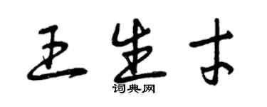 曾慶福王生才草書個性簽名怎么寫