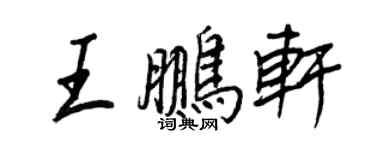 王正良王鵬軒行書個性簽名怎么寫
