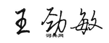 駱恆光王勁敏行書個性簽名怎么寫