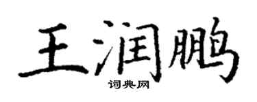丁謙王潤鵬楷書個性簽名怎么寫