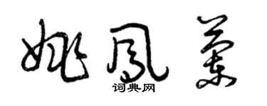 曾慶福姚鳳蘭草書個性簽名怎么寫