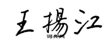王正良王揚江行書個性簽名怎么寫