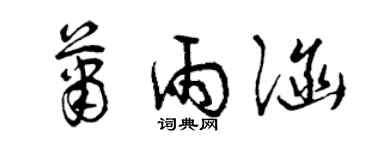 曾慶福蕭雨涵草書個性簽名怎么寫