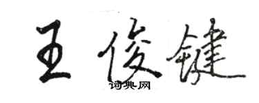 駱恆光王俊鍵行書個性簽名怎么寫