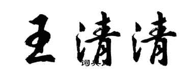 胡問遂王清清行書個性簽名怎么寫